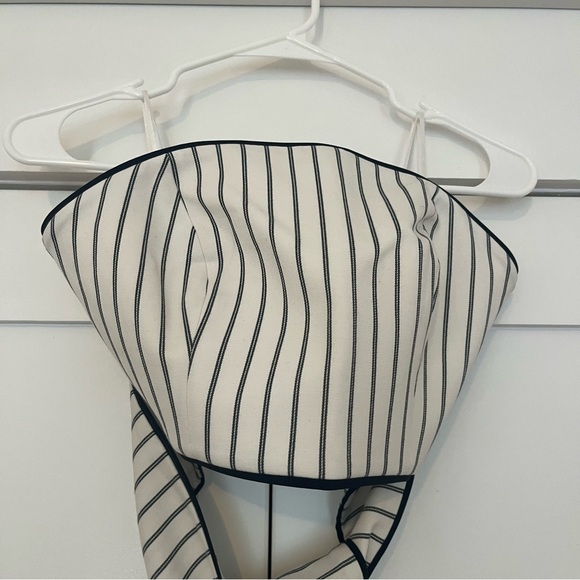 C/MEO COLLECTIVE Effigurate Pin Stripe Set Ivory/Navy XS - Picture 8 of 15